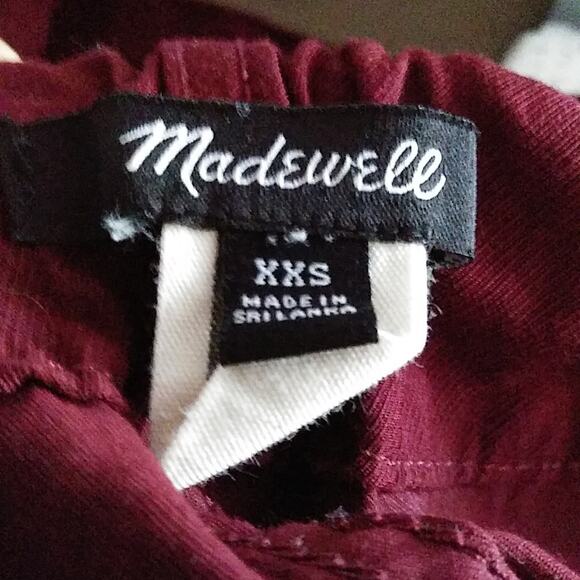 Madewell Drapey Seamed Track Trousers in Merlot Size XXS - Picture 8 of 9